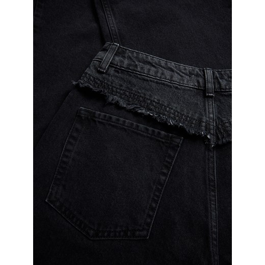 Reserved - Jeansy straight z przeszyciami - czarny Reserved 42 Reserved