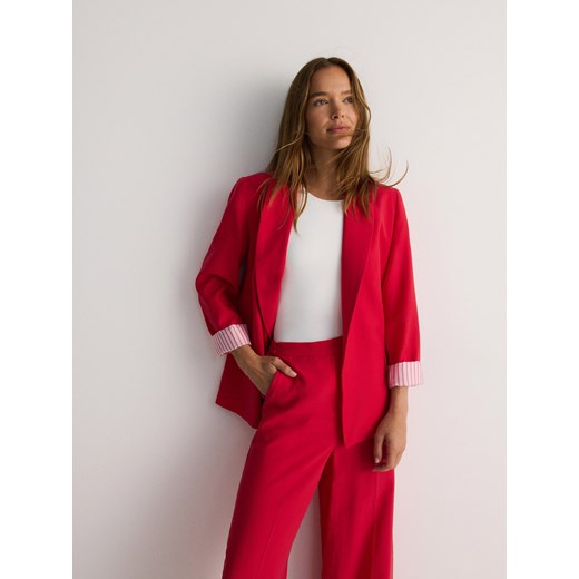 Reserved - Marynarka z modalem - różowy Reserved L Reserved