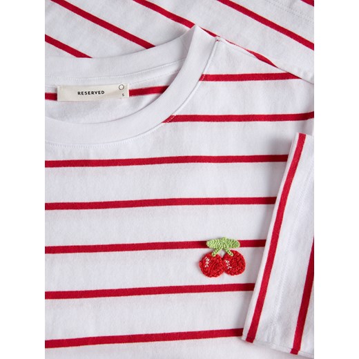 Reserved - T-shirt z drobnym haftem - wielobarwny Reserved S Reserved