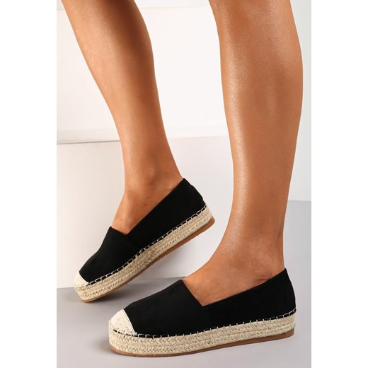 Czarne Espadryle na Plecionej Podeszwie Sirelora ze sklepu renee.pl w kategorii Espadryle damskie - zdjęcie 178540283