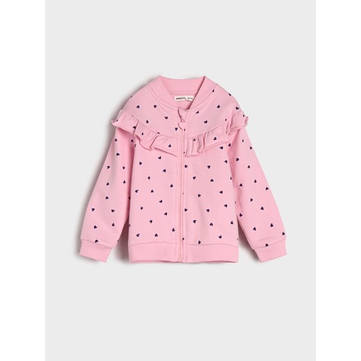 Sinsay - Bluza na zamek z ozdobnymi falbanami - fioletowy Sinsay 98 Sinsay