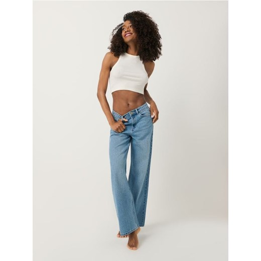 Sinsay - Jeansy high waist - niebieski ze sklepu Sinsay w kategorii Jeansy damskie - zdjęcie 178541800