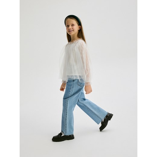 Reserved - Koronkowa bluzka z topem - złamana biel Reserved 122 (6-7 lat) Reserved