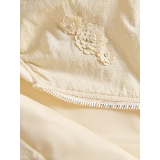 Reserved - Kurtka bomberka z aplikacją w kwiaty - złamana biel Reserved 98 (2-3 lata) Reserved