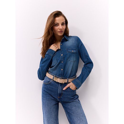 Mohito - Jeansowa koszula - niebieski ze sklepu Mohito w kategorii Koszule damskie - zdjęcie 178544674