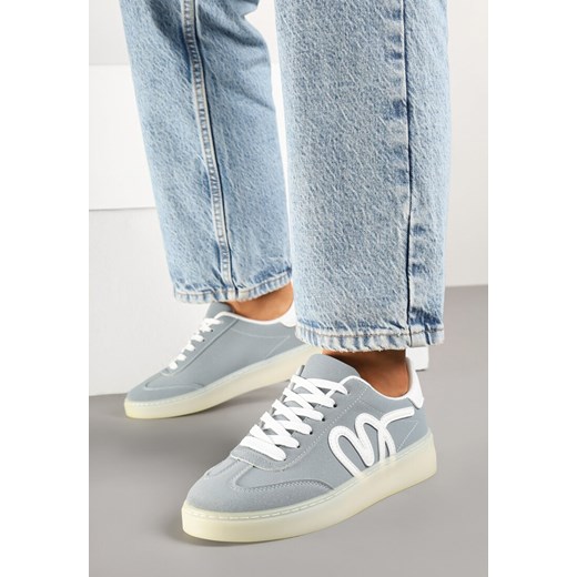 Niebieskie Sneakersy Kultowe Tenisówki Zdobione Abstrakcyjną Aplikacją Fendiva ze sklepu renee.pl w kategorii Buty sportowe damskie - zdjęcie 178544801