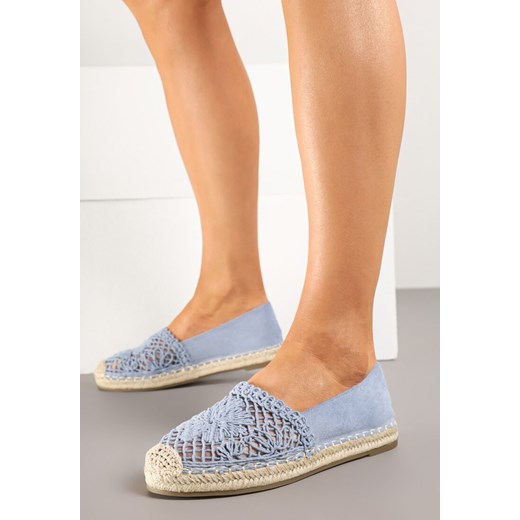 Niebieskie Espadryle z Ażurową Cholewką i Plecionką Sdivena ze sklepu renee.pl w kategorii Espadryle damskie - zdjęcie 178545032