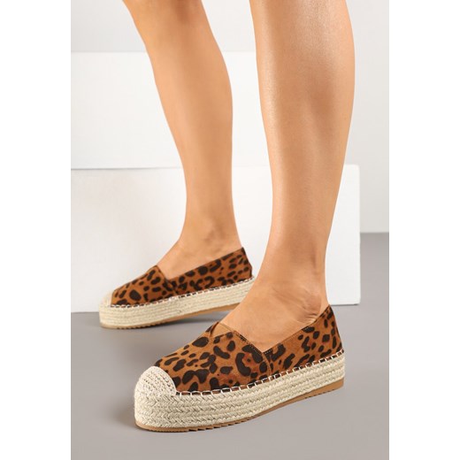 Panterkowe Espadryle na Plecionej Platformie z Ekozamszu Avalana ze sklepu born2be.pl w kategorii Espadryle damskie - zdjęcie 178545621