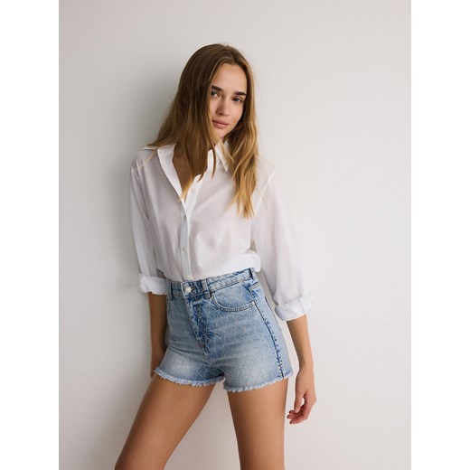 Reserved - Jensowe szorty z cyrkoniami - niebieski Reserved 36 okazyjna cena Reserved