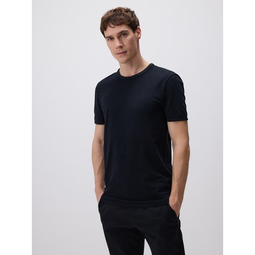 Reserved - Bawełniany t-shirt slim fit - czarny ze sklepu Reserved w kategorii T-shirty męskie - zdjęcie 178549701