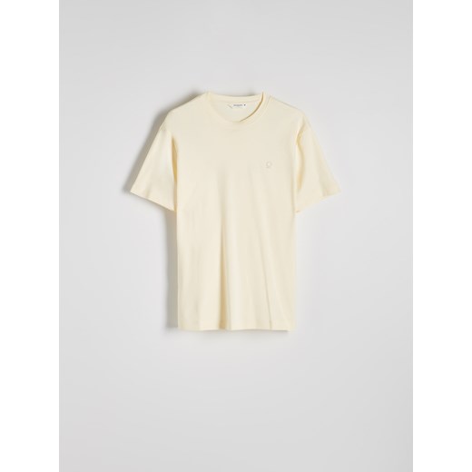 Reserved - T-shirt regular fit z nadrukiem - złamana biel Reserved M Reserved