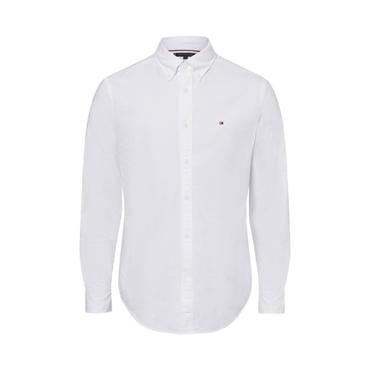 Tommy Hilfiger Koszula męska Mężczyźni Regular Fit Bawełna biały jednolity ze sklepu vangraaf w kategorii Koszule męskie - zdjęcie 178551522