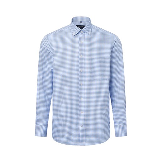 Andrew James Męska koszula casual Mężczyźni Regular Fit Bawełna jasnoniebieski w kratkę ze sklepu vangraaf w kategorii Koszule męskie - zdjęcie 178551530