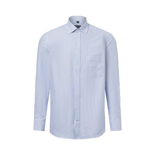 Andrew James Męska koszula casual Mężczyźni Regular Fit Bawełna jasnoniebieski w paski ze sklepu vangraaf w kategorii Koszule męskie - zdjęcie 178551531