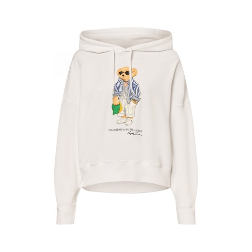 Polo Ralph Lauren Damski sweter z kapturem Kobiety biały jednolity ze sklepu vangraaf w kategorii Bluzy damskie - zdjęcie 178551540