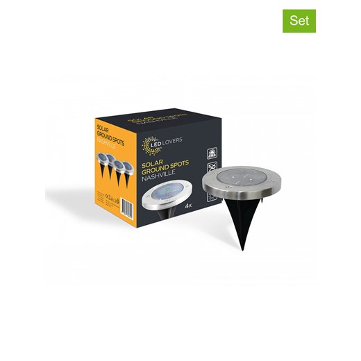 Lifa Living Lampy solarne (4 szt.) &quot;Nashville&quot; w kolorze srebrnym - wys. 13,5 x Ø 11,6 cm ze sklepu Limango Polska w kategorii Dekoracje i akcesoria ogrodowe - zdjęcie 178552261