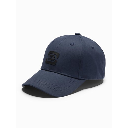 Męska czapka bejsbolówka z logo – granatowa V1 OM-ACCS-0100 ze sklepu ombre w kategorii Czapki z daszkiem męskie - zdjęcie 178555072