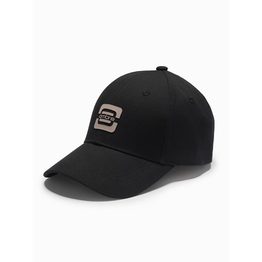 Czapka męska bejsbolówka z logo – czarna V2 OM-ACCS-0100 ze sklepu ombre w kategorii Czapki z daszkiem męskie - zdjęcie 178555080