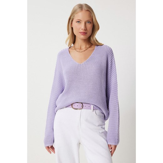 Happiness Istanbul Sweter w kolorze fioletowym ze sklepu Limango Polska w kategorii Swetry damskie - zdjęcie 178557412