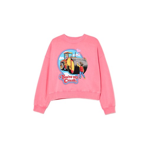 Cropp - Różowa bluza Steven Rhodes - różowy ze sklepu Cropp w kategorii Bluzy damskie - zdjęcie 178559681