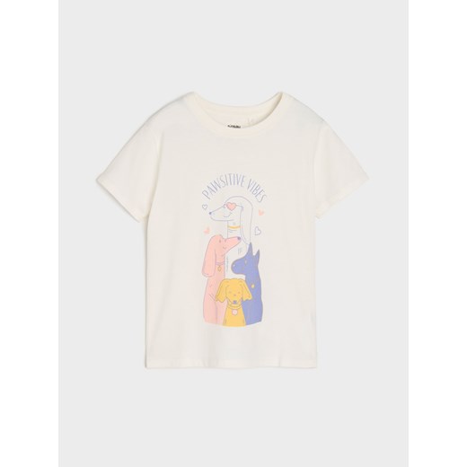 Sinsay - Piżama dwuczęściowa z nadrukiem - kremowy Sinsay 122 Sinsay