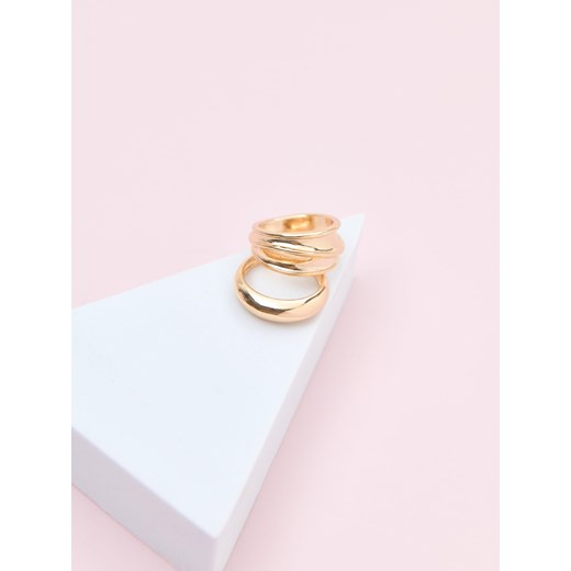 Sinsay - Pierścionki 2 pack - złoty Sinsay XS/S Sinsay