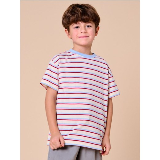 Sinsay - Koszulka w paski - kremowy ze sklepu Sinsay w kategorii T-shirty chłopięce - zdjęcie 178562014