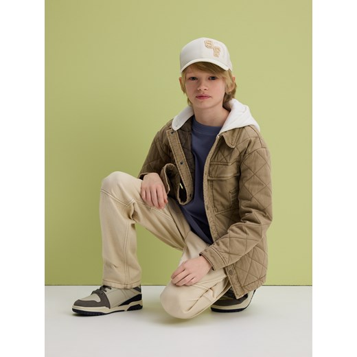 Reserved - Bawełniany T-shirt z haftem - fioletowy Reserved 158 (12 lat) Reserved