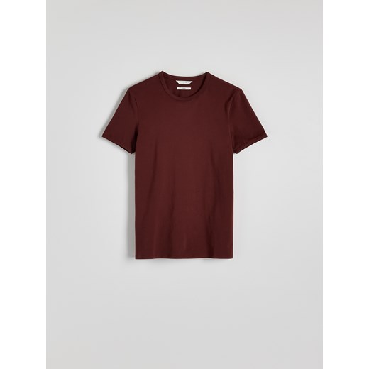 Reserved - Bawełniany t-shirt slim fit - bordowy ze sklepu Reserved w kategorii T-shirty męskie - zdjęcie 178563573