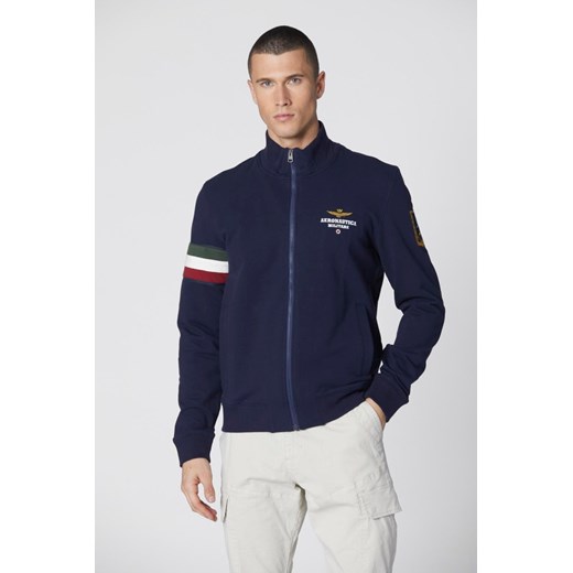 AERONAUTICA MILITARE Granatowa męska bluza rozpinana, Rozmiar XXL ze sklepu outfit.pl w kategorii Bluzy męskie - zdjęcie 178563934
