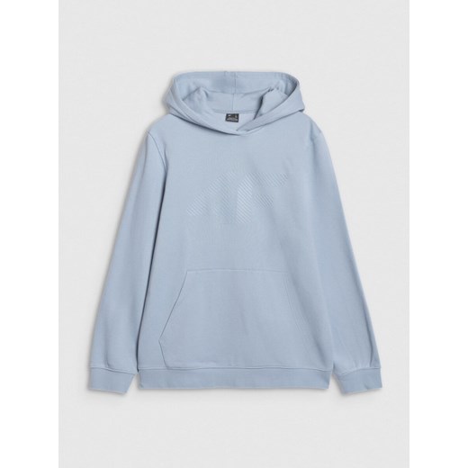 Męska bluza dresowa nierozpinana z kapturem 4F 4FWSS25TSWSM1621 - niebieska ze sklepu Sportstylestory.com w kategorii Bluzy męskie - zdjęcie 178564241