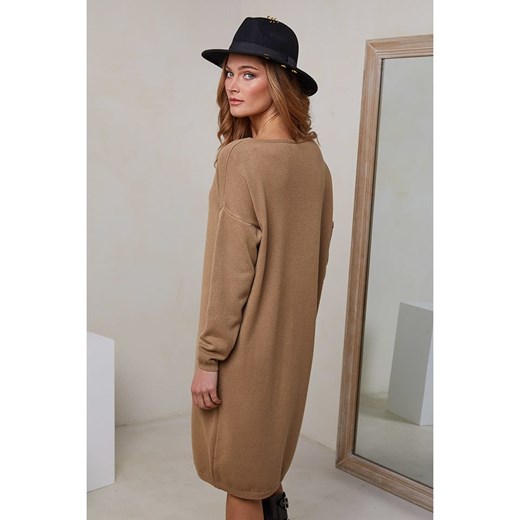 Joséfine Sukienka dzianinowa w kolorze jasnobrązowym Joséfine M okazja Limango Polska