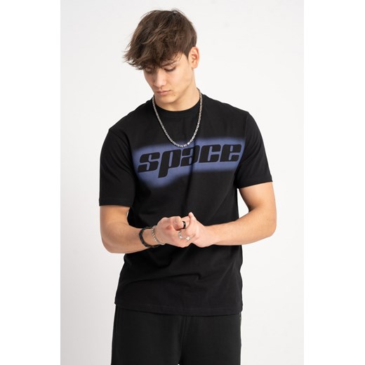 Czarny t-shirt z nadrukiem z przodu, rozmiar - 170, kolor - czarny ze sklepu REPORTER w kategorii T-shirty chłopięce - zdjęcie 178566660