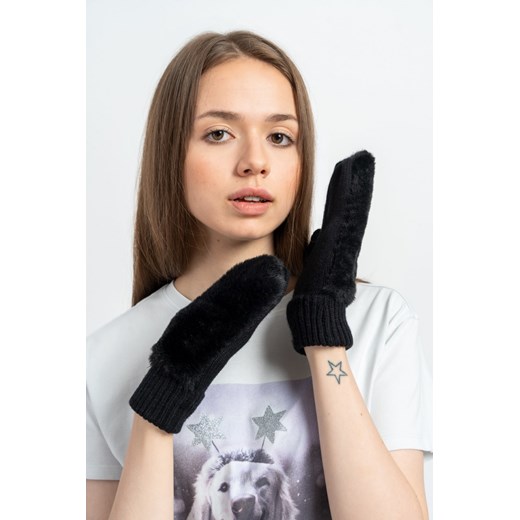 Czarne rękawiczki o kroju fingerless, kolor - czarny, rozmiar -  r2 ze sklepu REPORTER w kategorii Rękawiczki dziecięce - zdjęcie 178567212
