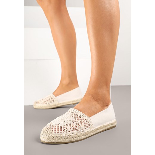 Beżowe Ażurowe Espadryle Ozdobione Plecionym Sznurkiem Sdivaya ze sklepu born2be.pl w kategorii Espadryle damskie - zdjęcie 178568082
