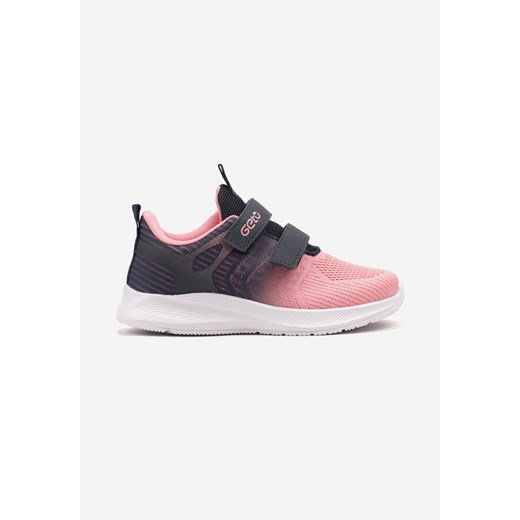 Niebiesko-Różowe Buty Sportowe Zapinane na Rzepy z Siateczką na Cholewce Newlonn ze sklepu born2be.pl w kategorii Buty sportowe dziecięce - zdjęcie 178571372