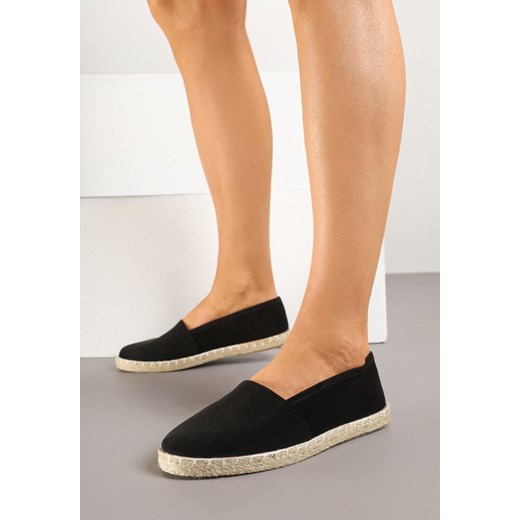 Czarne Espadryle Vices na Podeszwie z Plecionki Sesaniela ze sklepu born2be.pl w kategorii Espadryle damskie - zdjęcie 178571682