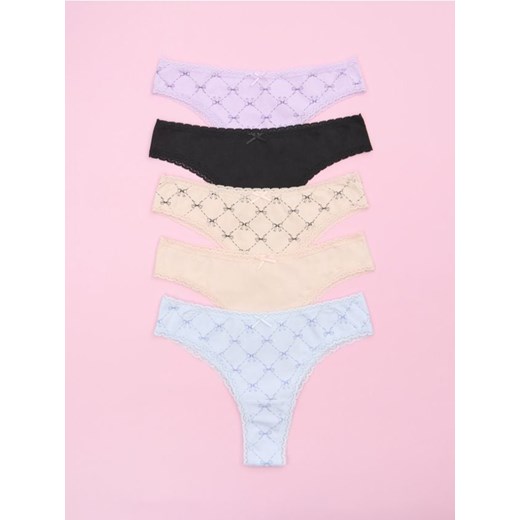 Sinsay - Majtki brazyliany 5 pack - wielobarwny ze sklepu Sinsay w kategorii Majtki damskie - zdjęcie 178573280