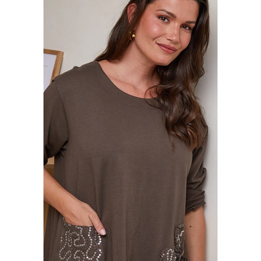 Curvy Lady Tunika w kolorze brązowym Curvy Lady 40/42 Limango Polska okazyjna cena