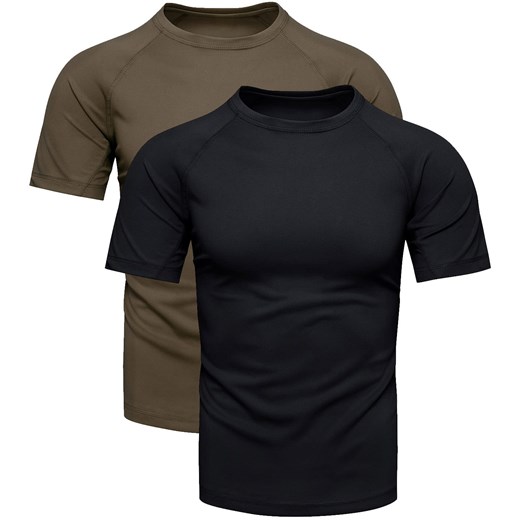 Dwupak męski t-shirt khaki i czarny Recea ze sklepu Recea.pl w kategorii T-shirty męskie - zdjęcie 178576183