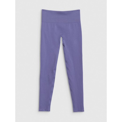 Damskie legginsy treningowe 4F 4FWSS25TFTIF380 - fioletowe ze sklepu Sportstylestory.com w kategorii Spodnie damskie - zdjęcie 178576942