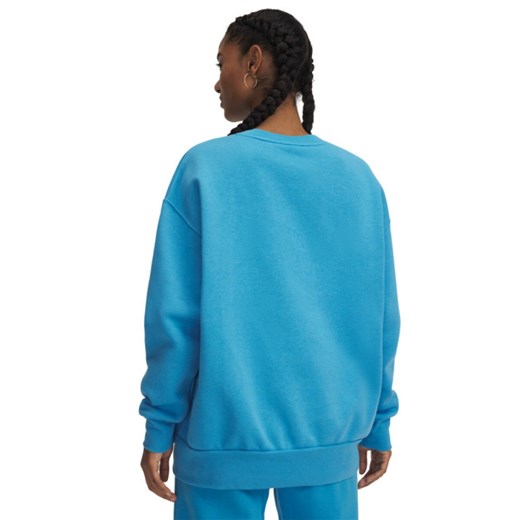 Damska bluza dresowa nierozpinana bez kaptura Under Armour UA Icon Fleece OS Crew - niebieska ze sklepu Sportstylestory.com w kategorii Bluzy damskie - zdjęcie 178577102