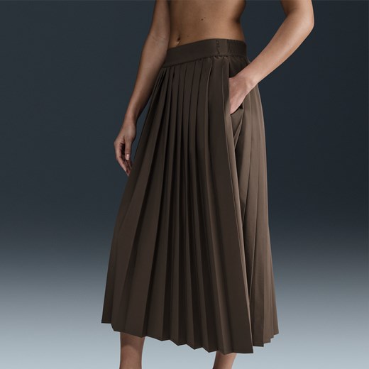 Damska plisowana spódnica Dri-FIT Nike 24.7 PerfectStretch - Brązowy Nike XS (EU 32-34) Nike poland