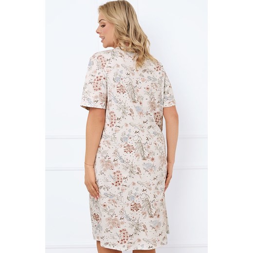 Bawełniana koszula nocna Ermida, Kolor ecru-wzór, Rozmiar L, Italian Fashion ze sklepu Primodo w kategorii Koszule nocne - zdjęcie 178579260