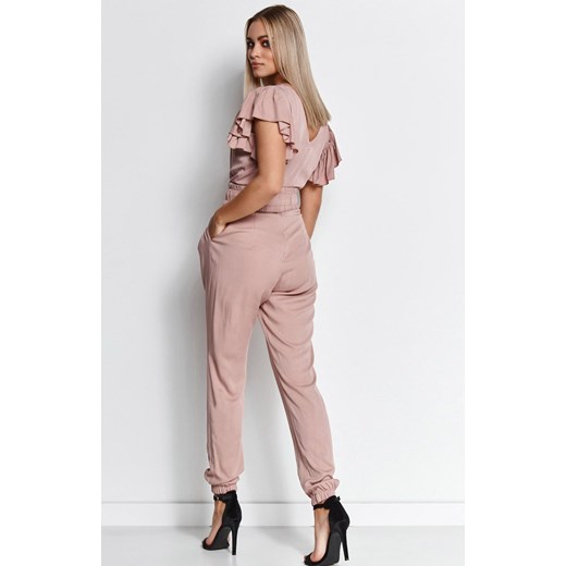 Damski kombinezon z falbankami M645, Kolor brudny róż, Rozmiar M, Makadamia ze sklepu Intymna w kategorii Kombinezony damskie - zdjęcie 178580330