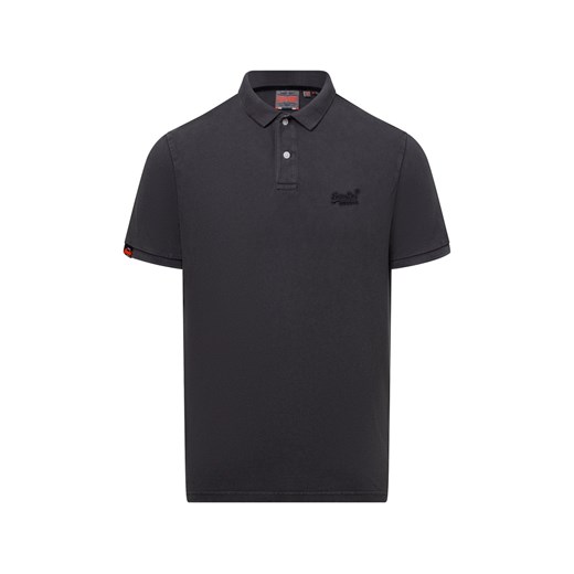 Superdry Męska koszulka polo Mężczyźni Bawełna szary jednolity ze sklepu vangraaf w kategorii T-shirty męskie - zdjęcie 178582610
