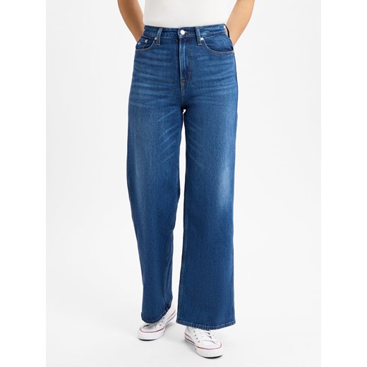 Tommy Jeans Dżinsy - Claire High Wide Kobiety Bawełna dark stone jednolity ze sklepu vangraaf w kategorii Jeansy damskie - zdjęcie 178582641