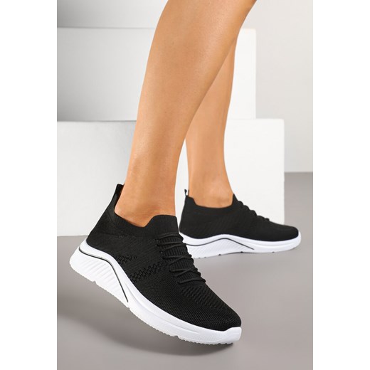 Czarne Buty Sportowe Sneakersy z Siateczki na Ozdobnej Podeszwie Ivelloti ze sklepu born2be.pl w kategorii Buty sportowe damskie - zdjęcie 178582751