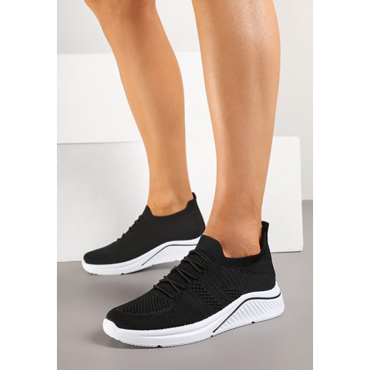 Czarne Siateczkowe Buty Sportowe Sneakersy na Zdobionej Podeszwie Talloti ze sklepu renee.pl w kategorii Buty sportowe damskie - zdjęcie 178583202