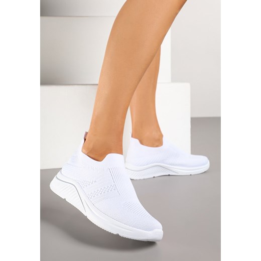 Białe Siateczkowe Buty Sportowe Sneakersy o Wsuwanym Fasonie Niltewi ze sklepu renee.pl w kategorii Buty sportowe damskie - zdjęcie 178583250